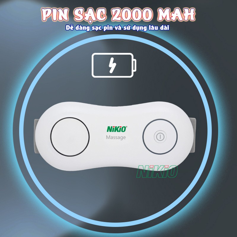 Máy massage bụng pin sạc 2000 mAh Nikio NK-161