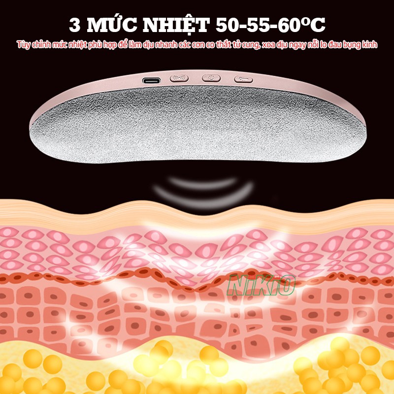 Máy massage bụng Nikio NK-162 3 mức nhiệt sưởi