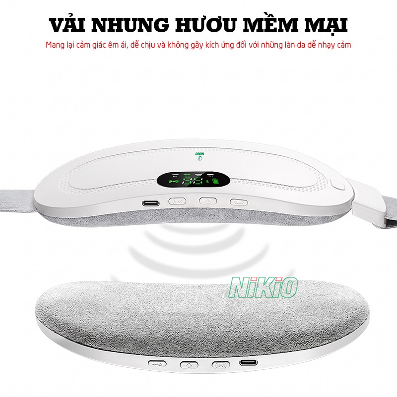 Máy massage bụng Nikio NK-162 vải nhung hươu