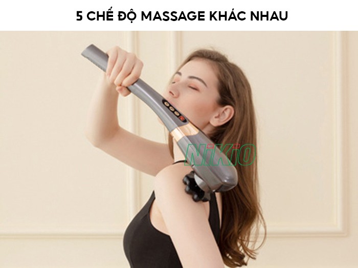 Máy massage cầm tay 7 đầu 5 chế độ Nikio NK-177
