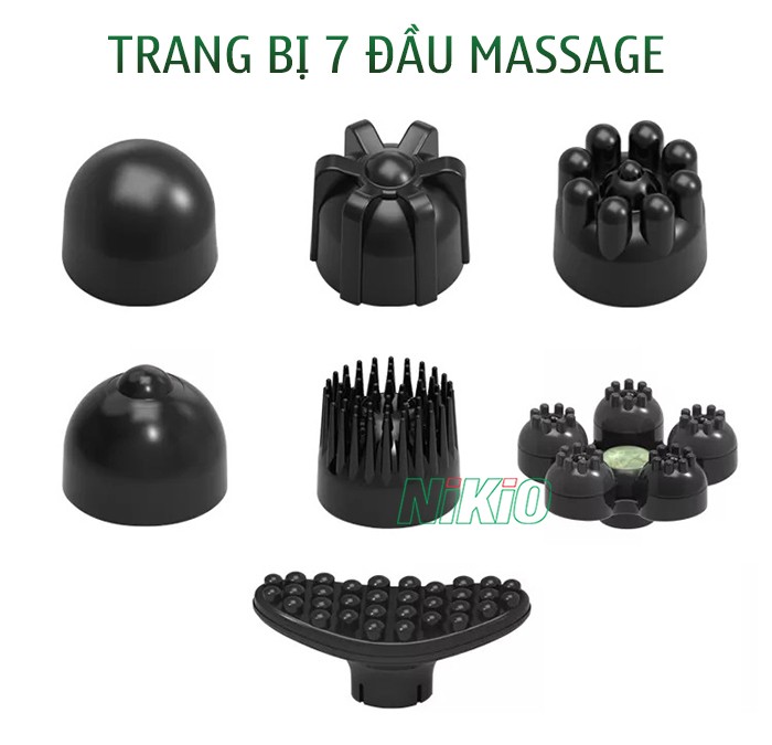 Máy massage cầm tay cá heo 7 đầu massage Nikio NK-178 
