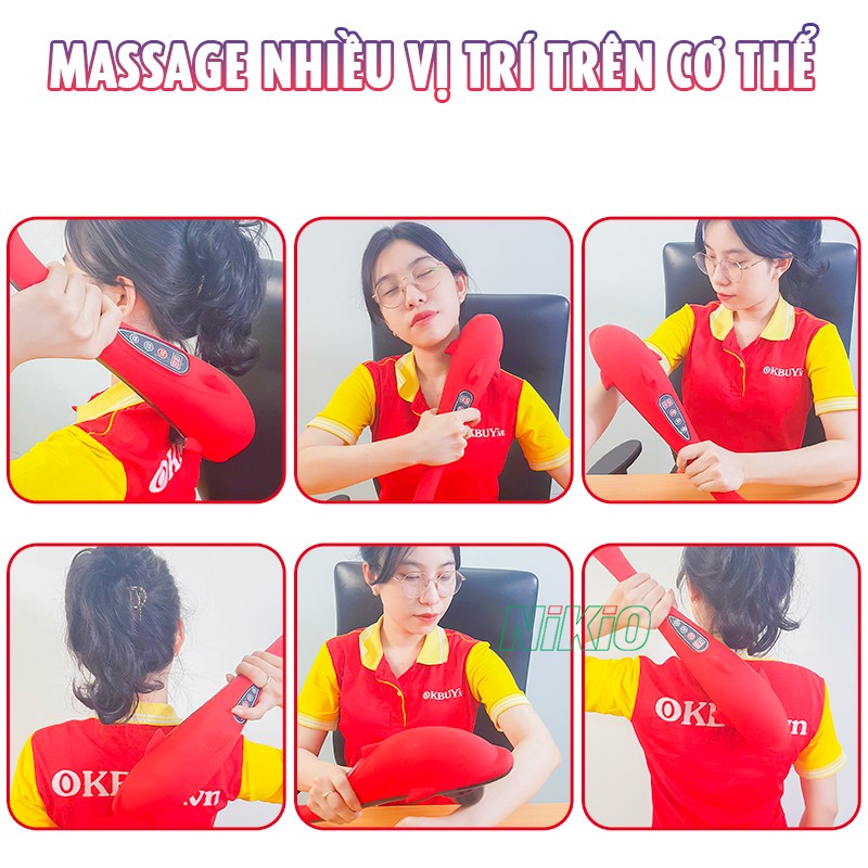 Máy massage cầm tay cá heo massage nhiều vị trí Nikio NK-178 
