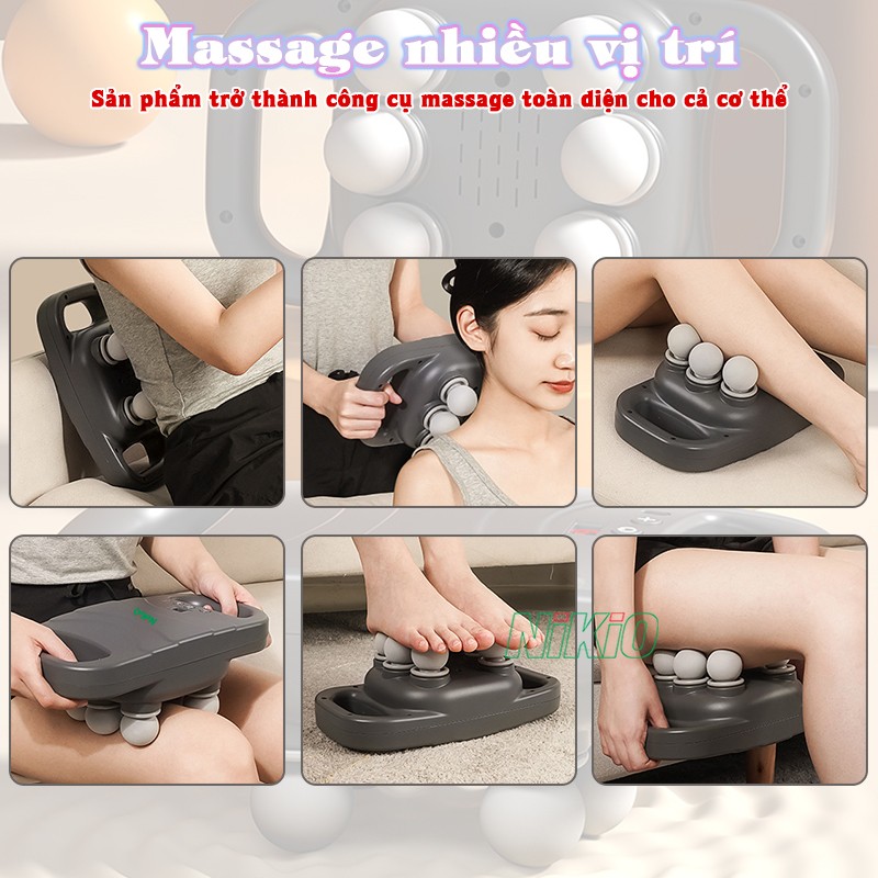 Máy massage cầm tay 6 đầu massage nhiều vị trí Nikio NK-272-pro