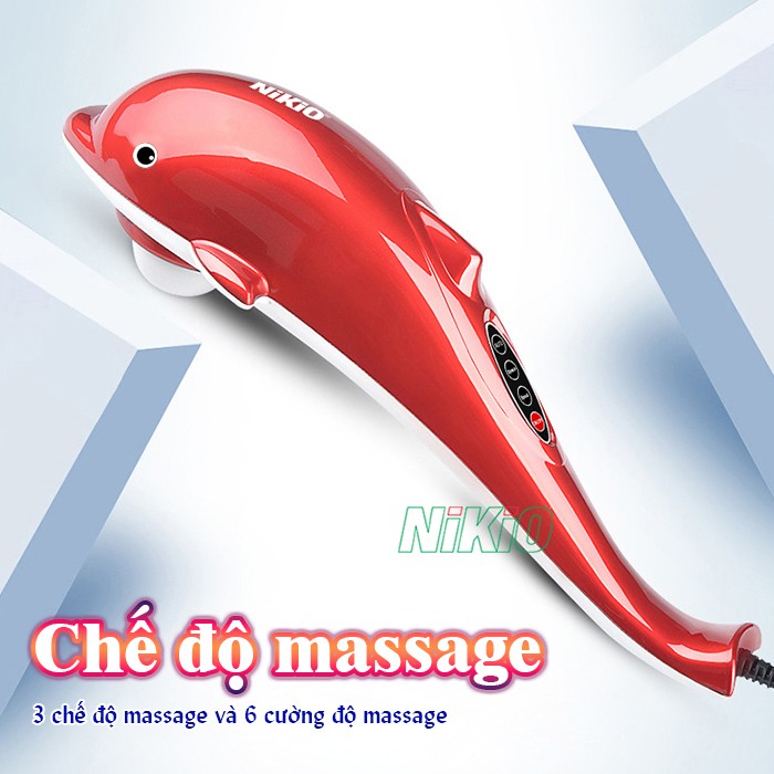 Máy massage cầm tay cá heo 5 chế độ Nikio NK-608B