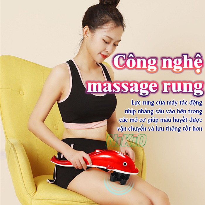 Máy massage cầm tay cá heo massage rung Nikio NK-608B