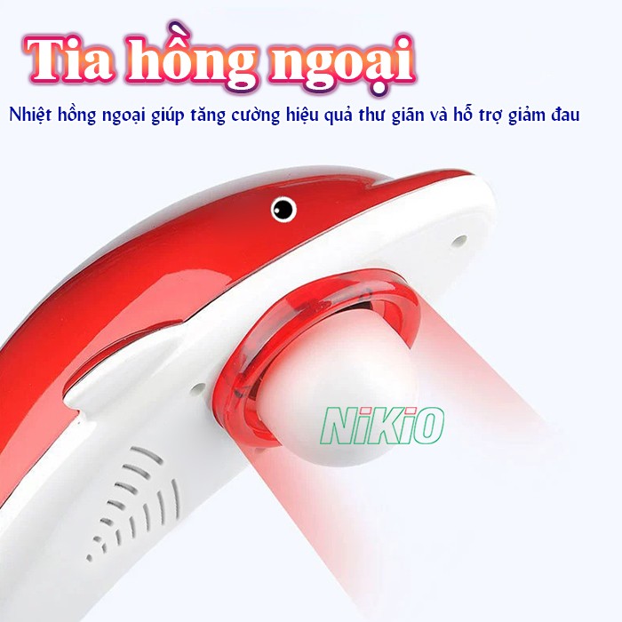 Máy massage cầm tay cá heo nhiệt hồng ngoại Nikio NK-608B