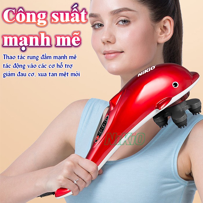 Máy massage cầm tay cá heo công suất mạnh Nikio NK-608B