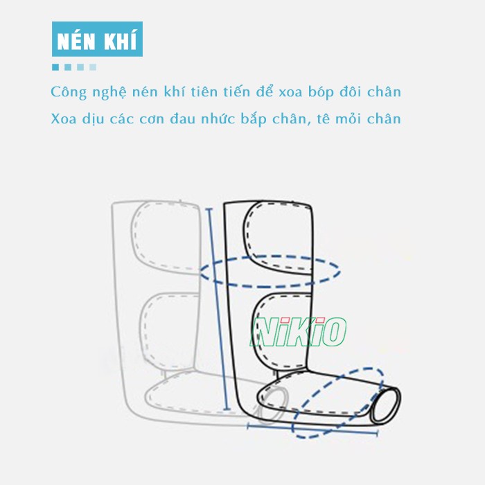Máy nén ép trị liệu bắp chân và bàn chân công nghệ nén khí Nikio NK-285