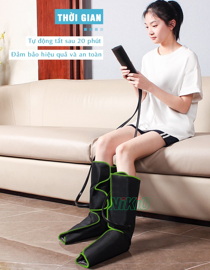 Máy nén ép trị liệu bắp chân và bàn chân thời gian tự tắt 20 phuts Nikio NK-285