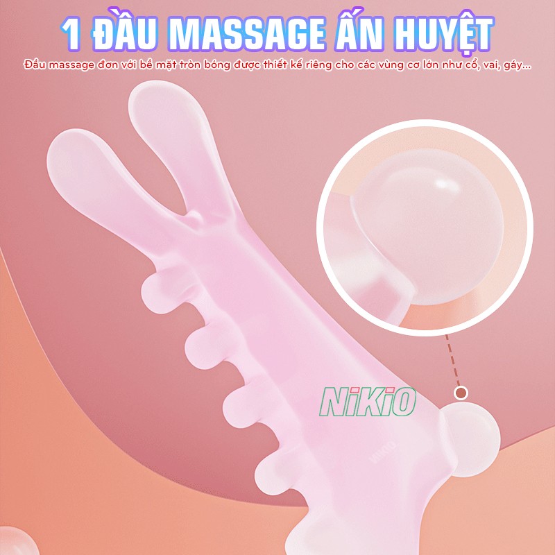 Dụng cụ massage chải cơ, ấn huyệt đa năng đầu massage ấn huyệt toàn thân Nikio NK-03C3