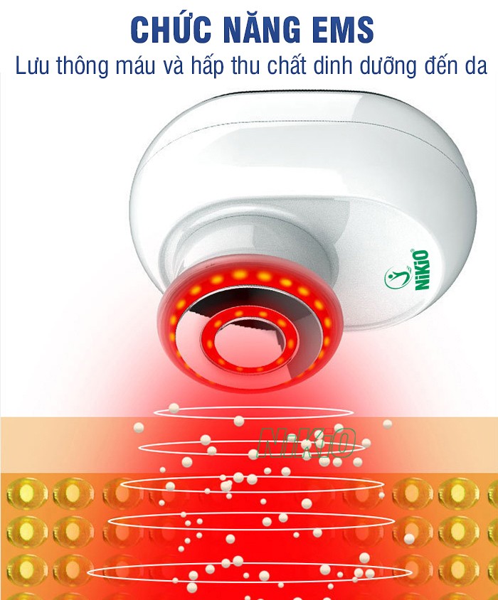 Máy massage nâng cơ điện di kết hợp rửa mặt chức năng EMS Nikio NK-121
