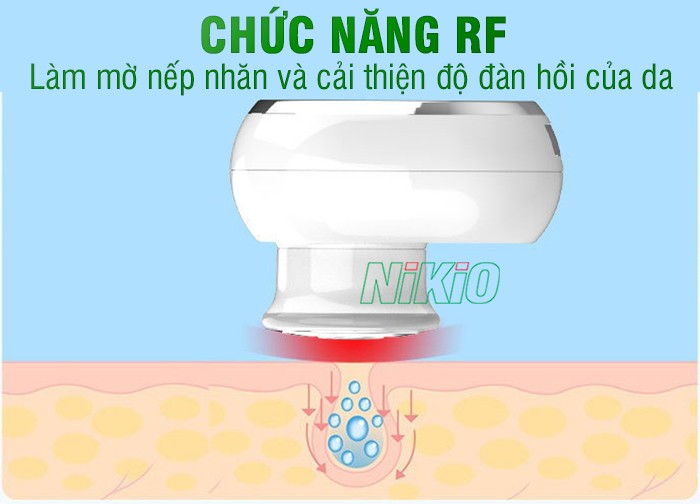 Máy massage nâng cơ điện di kết hợp rửa mặt chức năng RF Nikio NK-121