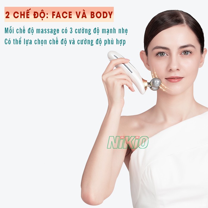 Máy massage nâng cơ mặt 2 đầu 2 chế độ Nikio NK-125