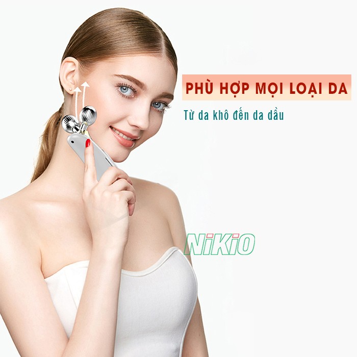 Máy massage nâng cơ mặt 2 đầu phù hợp mọi loại da Nikio NK-125