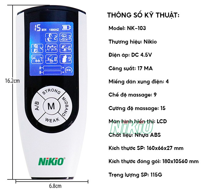 Máy massage xung điện Nikio NK-103