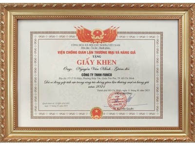 FUNCO vinh dự nhận giấy khen từ Viện Chống Gian Lận Thương Mại Và Hàng Giả 2025