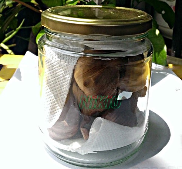 Cho tỏi đen và hộp đậy kín nắp cho vào tủ lạnh bảo quản để tránh hơi lạnh 