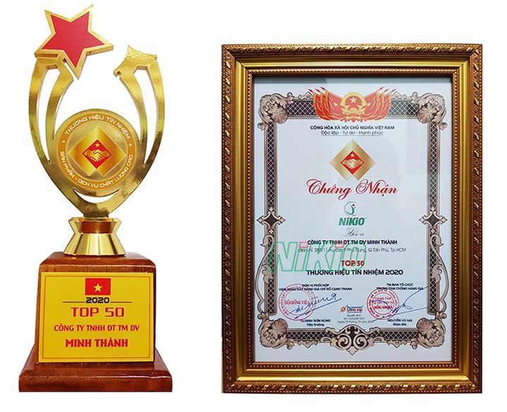 cúp và chứng nhận thương hiệu tín nhiệm - sản phẩm chất lượng cao