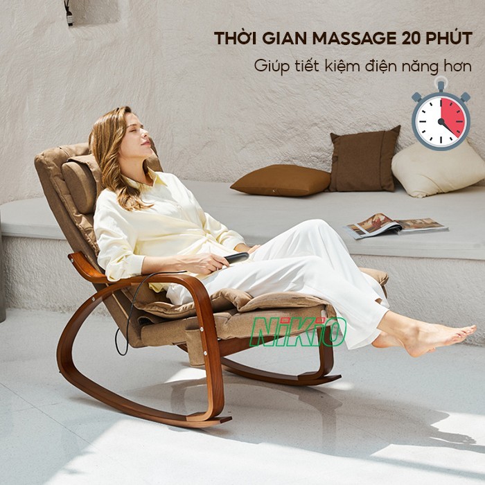 Ghế massage Nikio NK-155 xoa bóp giảm hiện tượng đau vai gáy phải hiệu quả