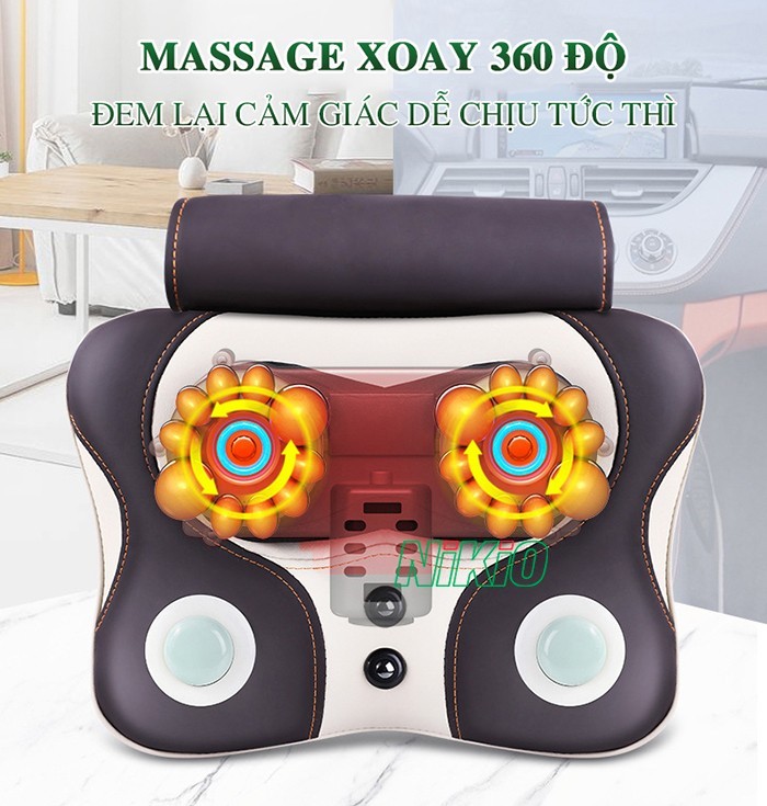 Máy mát xa cổ Nikio NK-136DC làm săn chắc vùng cổ chống nhăn hiệu quả 