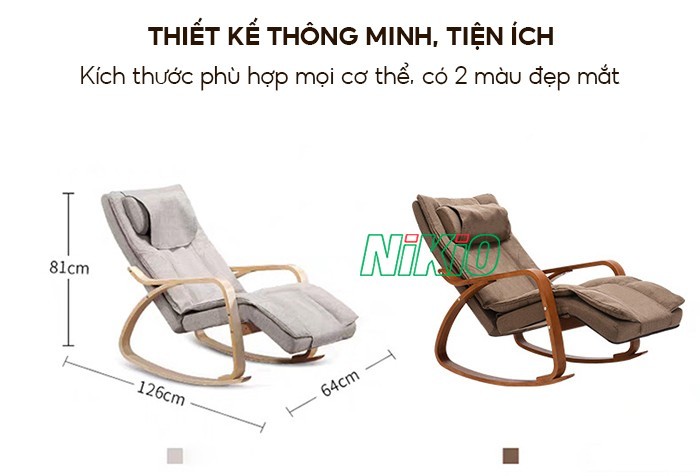 Nệm massage Nikio NK-155 hỗ trợ xoa bóp tạo cảm giác massage thoải mái 