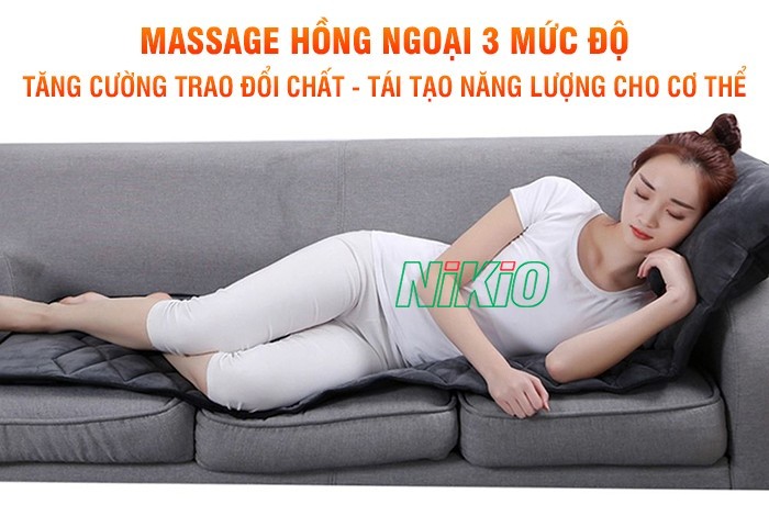 Nệm massage toàn thân có chế độ nhiệt hồng ngoại giúp làm ấm cơ thể
