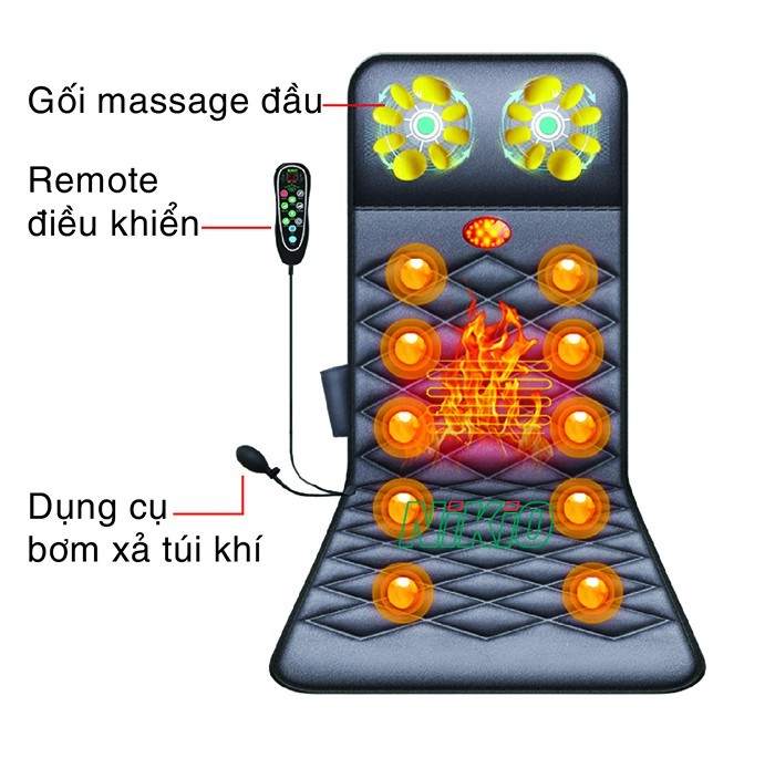 Nệm massage toàn thân giá rẻ làm bằng chất vải thông thoáng dễ vệ sinh 