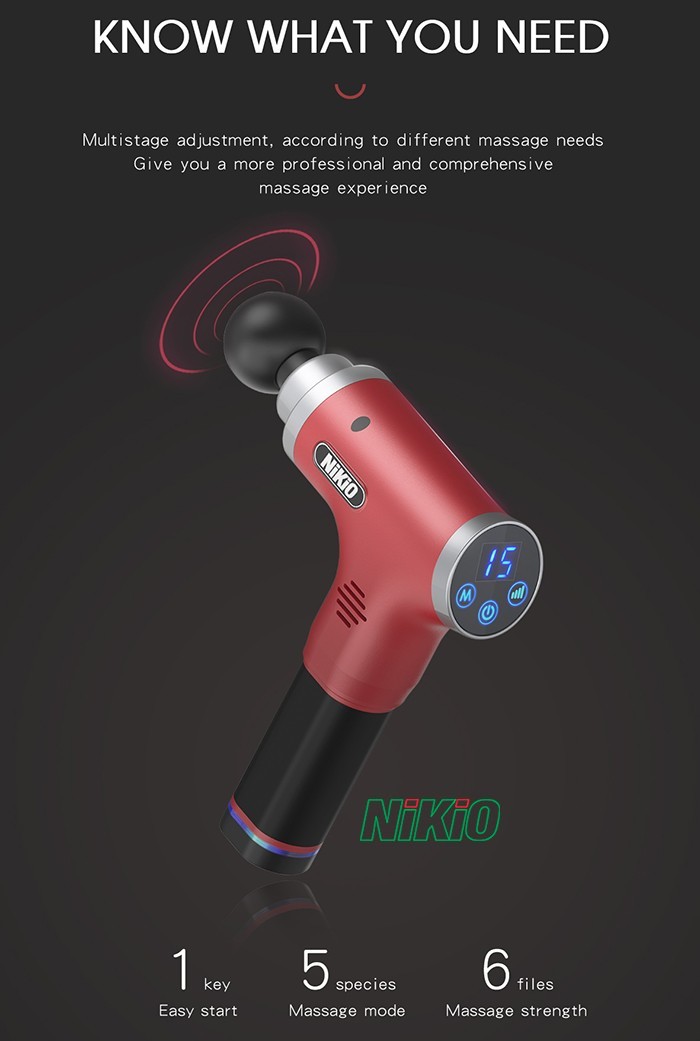 Súng massage Nikio NK-171 với 5 chế độ massage giảm căng cơ nhanh chóng
