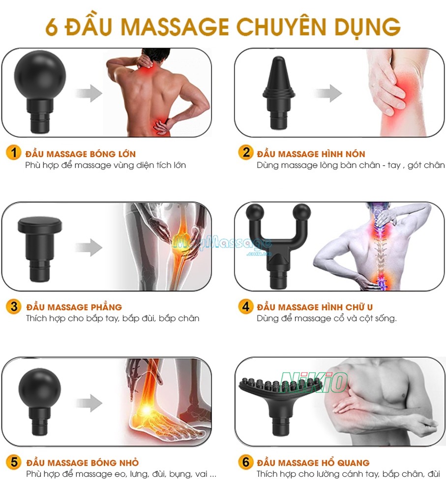 Máy massage Nikio Nk - 172 hiện đại có tác dụng loại bỏ đau lưng hiệu quả