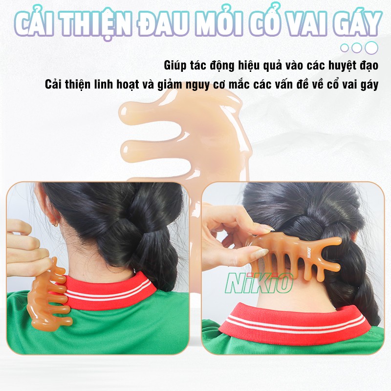 Cây cạo gió Nikio NK-03C2 tác động hiệu quả vào các huyệt đạo giảm nguy cơ mắc các vấn đề về cổ vai gáy
