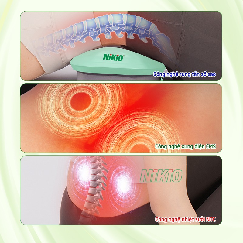 Máy massage lưng Nikio NK-159 ứng dụng nhiều công nghệ