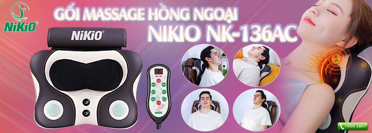 Gối massage Nikio NK-136AC