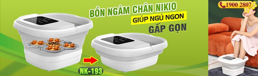 Bồn ngâm chân massage gấp gọn Nikio NK-193