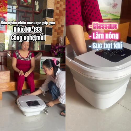Cô SÁU trải nghiệm bồn ngâm chân massage gấp gọn Nikio NK-193