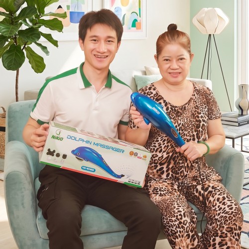 Video Máy massage cầm tay cá heo Nikio NK-608B - Mát xa toàn thân đánh bay mệt mỏi đau nhức mỗi ngày 