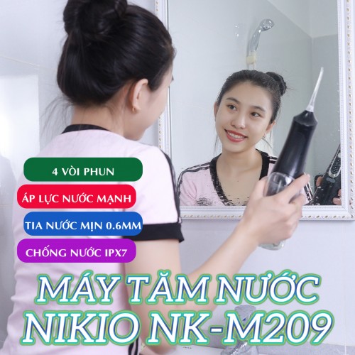 Video máy tăm nước cầm tay pin sạc Nikio NK-M209