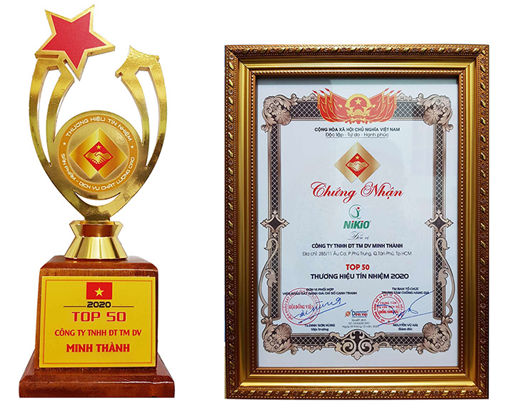 NIKIO thuộc Top 50 Thương hiệu tín nhiệm - Sản phẩm uy tính, chất lượng cao 2020